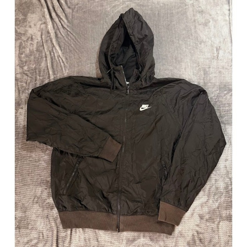 Vintage Nike Sportswear Mens Zip Hooded Windbreaker Jacket Black S Long Sleeve.